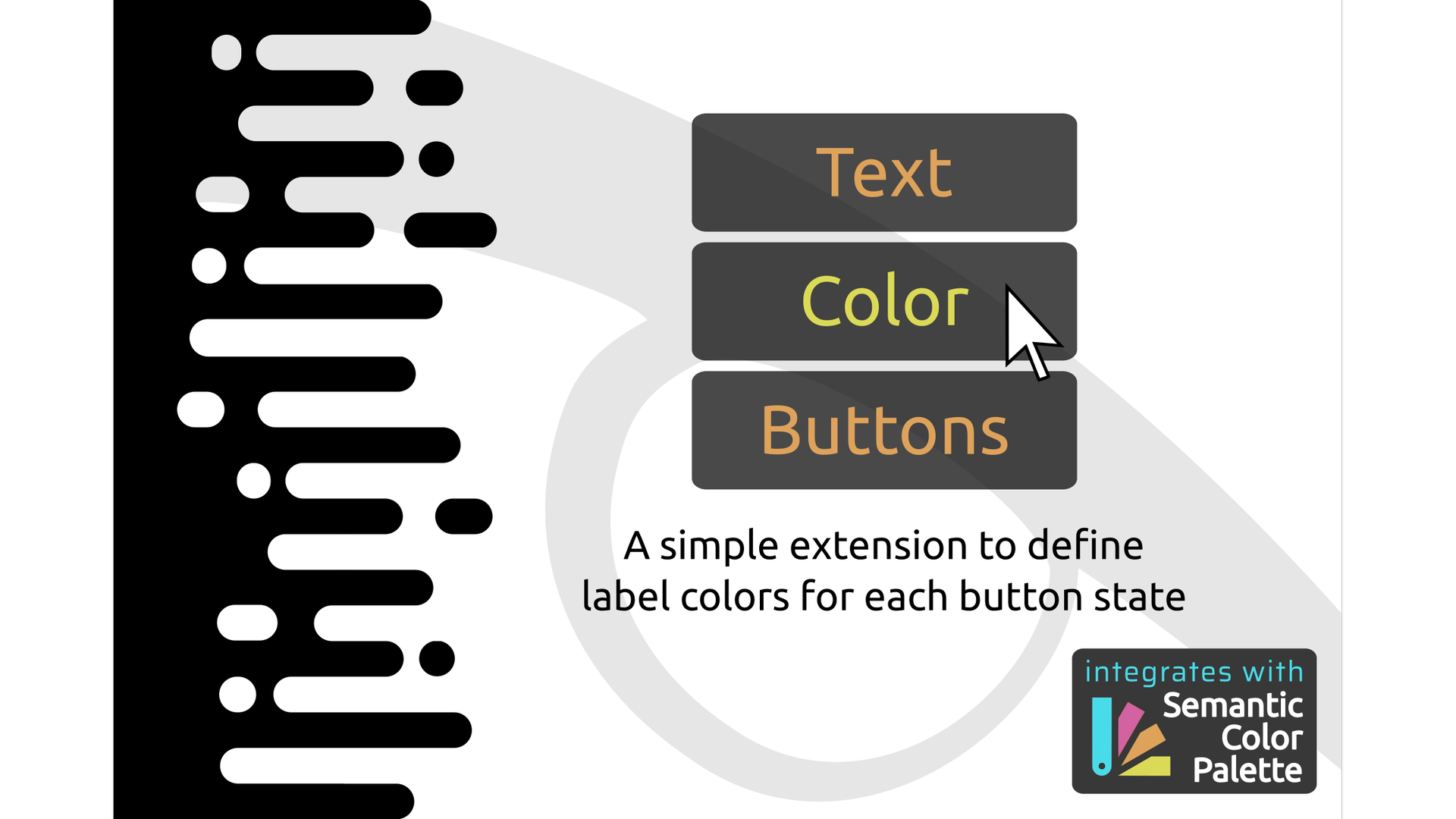 Promotional card for the "Text Color Buttons" Unity asset